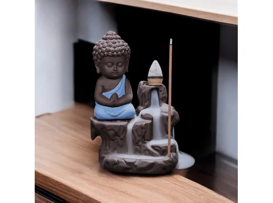 Подставка под благовония Back Flow «Будда» синий (12×8×6.5 см) купить в интернет магазине подарков ПраздникШоп