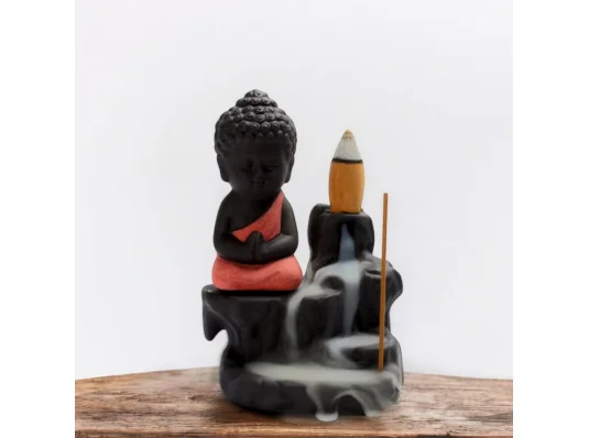 Подставка под благовония Back Flow «Будда» розовый (12×8×6.5 см) купить в интернет магазине подарков ПраздникШоп