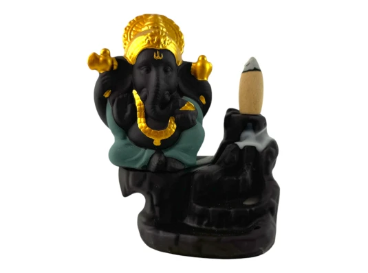 Подставка под благовония Back Flow «Ганеша» бирюза (11.2×9.5×6 см) купить в интернет магазине подарков ПраздникШоп