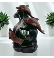Подставка под благовония Back Flow «Дельфины» (15×12×7.5 см) купить в интернет магазине подарков ПраздникШоп