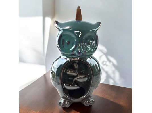 Подставка под благовония Back Flow «Мудрая Сова» (11×11×16.5 см) купить в интернет магазине подарков ПраздникШоп