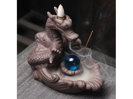 Подставка под благовония Back Flow «Дракон и Сфера» (14×16×10 см) купить в интернет магазине подарков ПраздникШоп