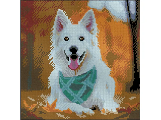 Алмазная картина Собака с платком 30х30 (FZ3030-01) купить в интернет магазине подарков ПраздникШоп
