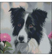 Алмазная картина Пес и георгины 30х30 (FZ3030-02) купить в интернет магазине подарков ПраздникШоп