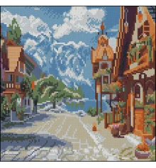 Алмазная картина Горный городок 30х30 (FZ3030-05) купить в интернет магазине подарков ПраздникШоп