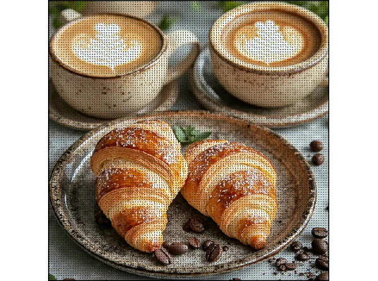 Алмазная картина Кофе с круасанами 30х30 (FZ3030-07) купить в интернет магазине подарков ПраздникШоп