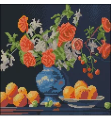 Алмазная картина Апельсины и цветы 30х30 (FZ3030-14) купить в интернет магазине подарков ПраздникШоп