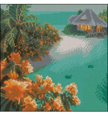 Алмазная картина Дом на острове 30х30 (FZ3030-15) купить в интернет магазине подарков ПраздникШоп