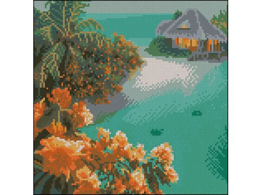 Алмазная картина Дом на острове 30х30 (FZ3030-15) купить в интернет магазине подарков ПраздникШоп