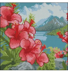 Алмазная картина Цветы на острове 30х30 (FZ3030-18) купить в интернет магазине подарков ПраздникШоп