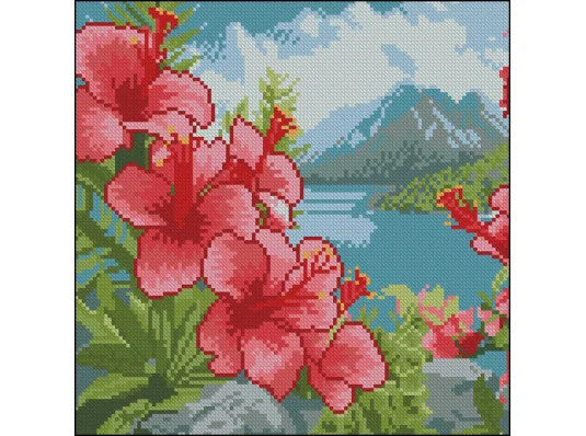 Алмазная картина Цветы на острове 30х30 (FZ3030-18) купить в интернет магазине подарков ПраздникШоп