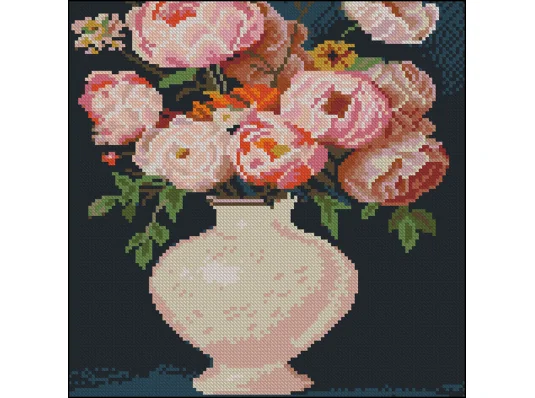 Алмазная картина Букет розовых цветов 30х30 (FZ3030-19) купить в интернет магазине подарков ПраздникШоп
