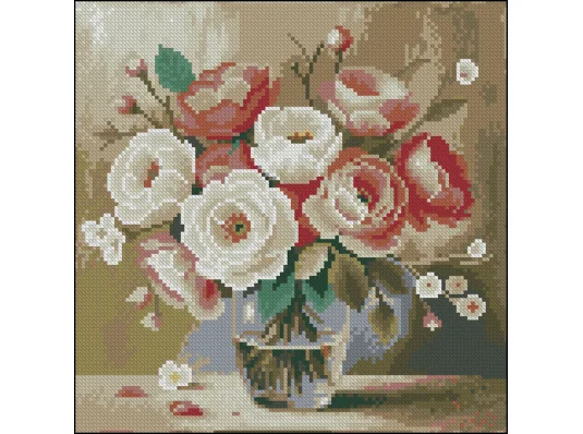 Алмазная картина Букет на столе 30х30 (FZ3030-24) купить в интернет магазине подарков ПраздникШоп