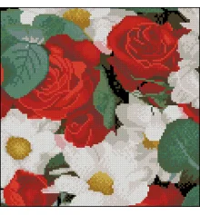 Алмазная картина Розы и ромашки 30х30 (FZ3030-26) купить в интернет магазине подарков ПраздникШоп
