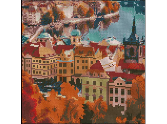 Алмазная картина Осенний город 30х30 (FZ3030-27) купить в интернет магазине подарков ПраздникШоп