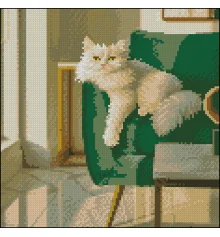 Алмазная картина Белый кот 30х30 (FZ3030-30) купить в интернет магазине подарков ПраздникШоп