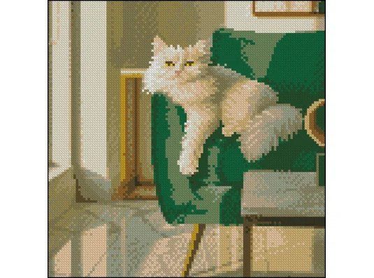 Алмазная картина Белый кот 30х30 (FZ3030-30) купить в интернет магазине подарков ПраздникШоп