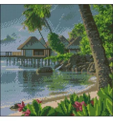 Алмазная картина Тропический берег 30х30 (FZ3030-31) купить в интернет магазине подарков ПраздникШоп