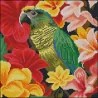 Алмазная картина Попугай в цветах 30х30 (FZ3030-38)