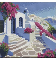Алмазная картина Греческий пейзаж 30х30 (YZ3030-02) купить в интернет магазине подарков ПраздникШоп