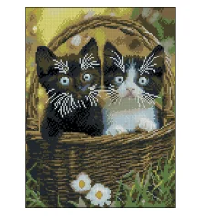 Алмазная картина Котята в корзине 30х40 (FZ3040-06) купить в интернет магазине подарков ПраздникШоп