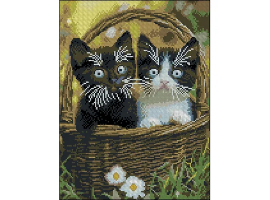 Алмазная картина Котята в корзине 30х40 (FZ3040-06) купить в интернет магазине подарков ПраздникШоп