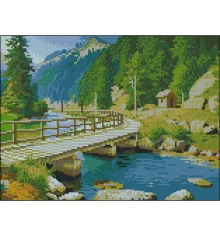 Алмазная картина Мост в горах 30х40 (FZ3040-10) купить в интернет магазине подарков ПраздникШоп