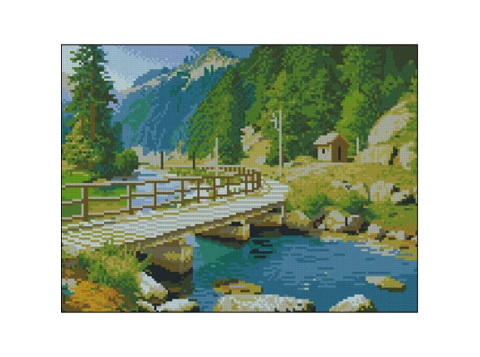 Алмазная картина Мост в горах 30х40 (FZ3040-10) купить в интернет магазине подарков ПраздникШоп