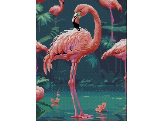 Алмазная картина Розовый фламинго 30х40 (FZ3040-11) купить в интернет магазине подарков ПраздникШоп