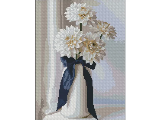 Алмазная картина Белые георгины 30х40 (FZ3040-21) купить в интернет магазине подарков ПраздникШоп