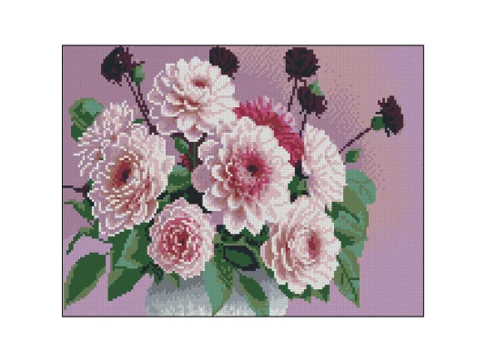 Алмазная картина Георгины в вазоне 30х40 (FZ3040-22) купить в интернет магазине подарков ПраздникШоп