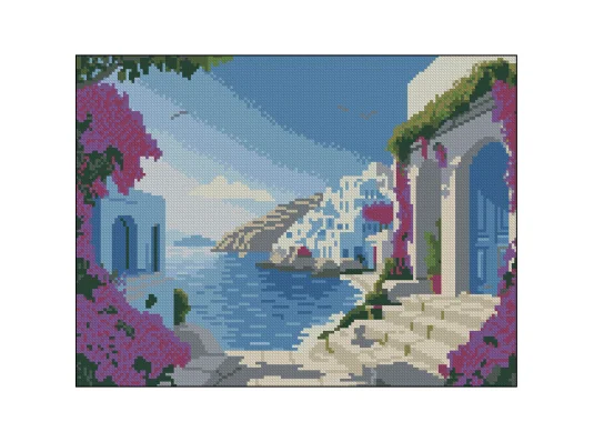 Алмазная картина Греческое побережье 30х40 (FZ3040-33) купить в интернет магазине подарков ПраздникШоп
