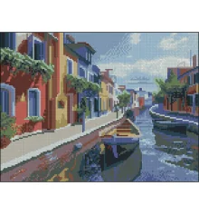 Алмазная картина Улочка с лодками 30х40 (FZ3040-34) купить в интернет магазине подарков ПраздникШоп