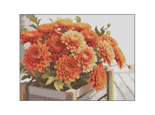 Алмазная картина Горшок хризантем 30х40 (FZ3040-38) купить в интернет магазине подарков ПраздникШоп