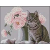 Алмазная картина Кот с цветами 30х40 (ZAV3040-59)