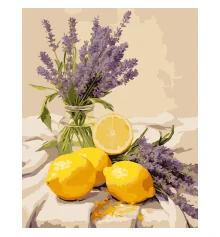 Картина по номерам Лаванда с лимонами 40х50 (VG024) купить в интернет магазине подарков ПраздникШоп