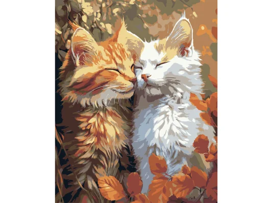 Картина по номерам Белый и рыжий кот 40Х50 (VG026) купить в интернет магазине подарков ПраздникШоп