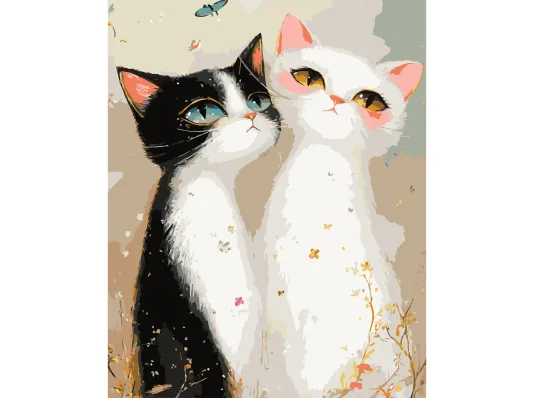 Картина по номерам Котята в шарфике 40Х50 (VG029) купить в интернет магазине подарков ПраздникШоп