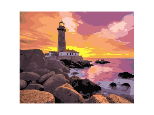 Картина по номерам Маяк на закате 40Х50 (VG035) купить в интернет магазине подарков ПраздникШоп