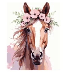 Картина по номерам Лошадь с венком 40х50 (VG039) купить в интернет магазине подарков ПраздникШоп