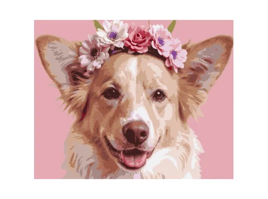 Картина по номерам Улыбающийся пес 40Х50 (VG042) купить в интернет магазине подарков ПраздникШоп