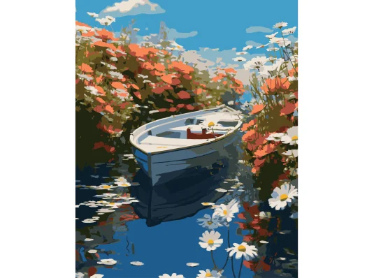 Картина по номерам Лодка на канале 40Х50 (VG046) купить в интернет магазине подарков ПраздникШоп