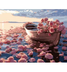 Картина по номерам Лодка в цветах 40Х50 (VG047) купить в интернет магазине подарков ПраздникШоп