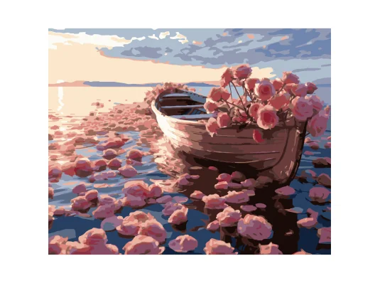 Картина по номерам Лодка в цветах 40Х50 (VG047) купить в интернет магазине подарков ПраздникШоп