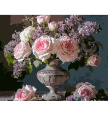 Картина по номерам Розы в вазе 40х50 (VG048) купить в интернет магазине подарков ПраздникШоп
