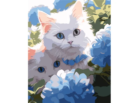Картина по номерам Котята среди цветов 40Х50 (VG049) купить в интернет магазине подарков ПраздникШоп