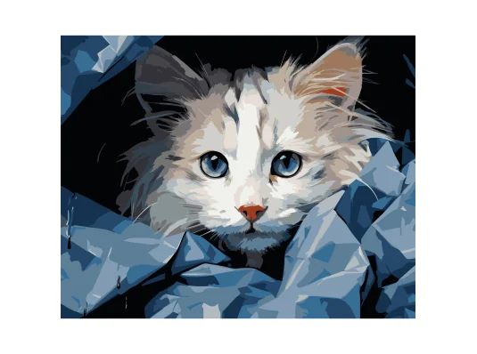 Картина по номерам Голубоглазый котенок 40Х50 (VG050) купить в интернет магазине подарков ПраздникШоп