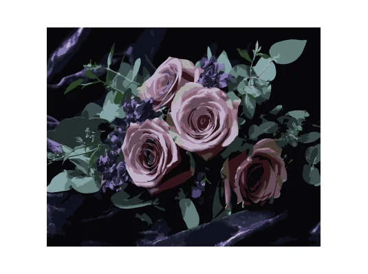 Картина по номерам Букет роз на черном фоне 40Х50 (AH1292) купить в интернет магазине подарков ПраздникШоп