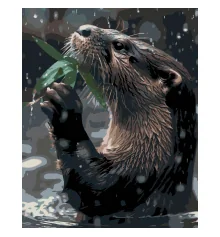 Картина по номерам Видра с листочком на черном фоне 40Х50 (AH1295) купить в интернет магазине подарков ПраздникШоп
