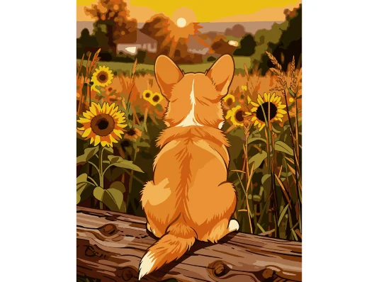 Картина по номерам SANTI Щенок корги 40х50 см купить в интернет магазине подарков ПраздникШоп